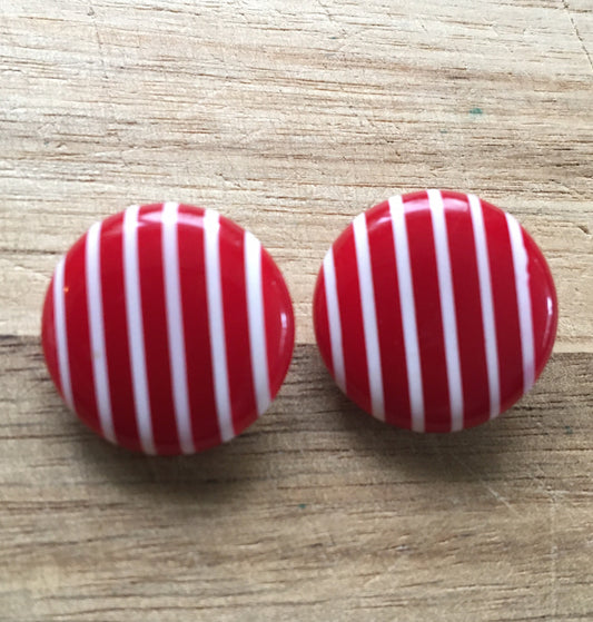 Vintage button clip on earrings