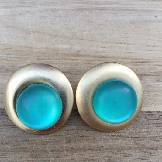 Vintage button clip on earrings