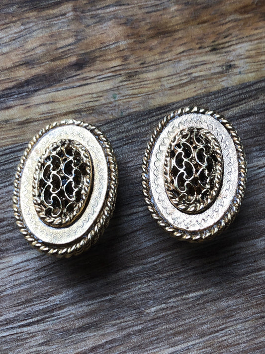 Golden clip on earrings