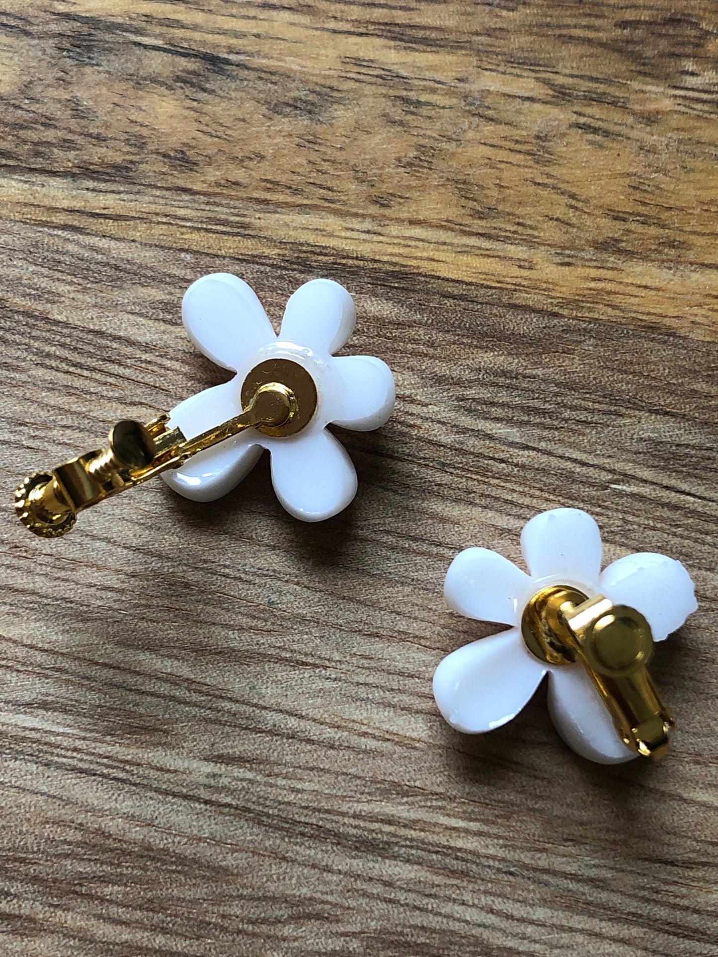 Large clip on daisy earrings,, bright coloured flowers