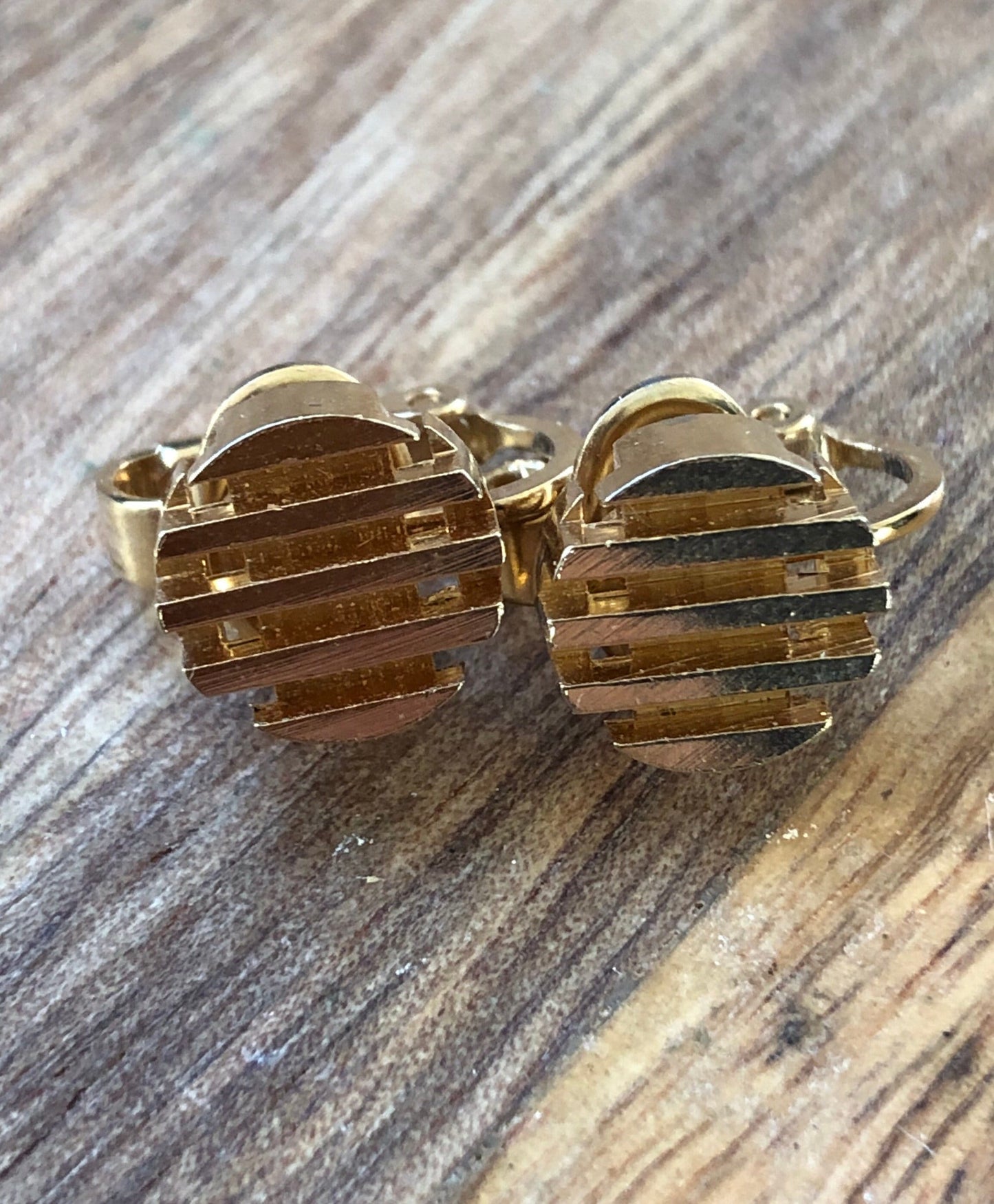 Golden clip on earrings