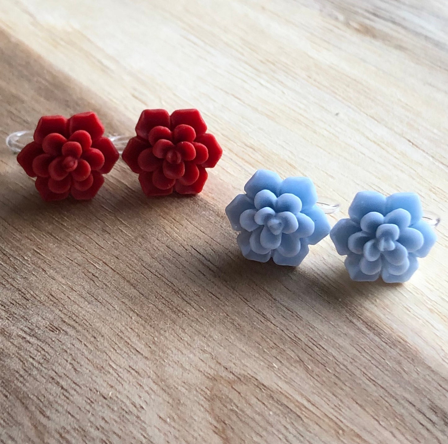 Adorable flower invisible clip on earrings, no pierce earrings for unpierced ears