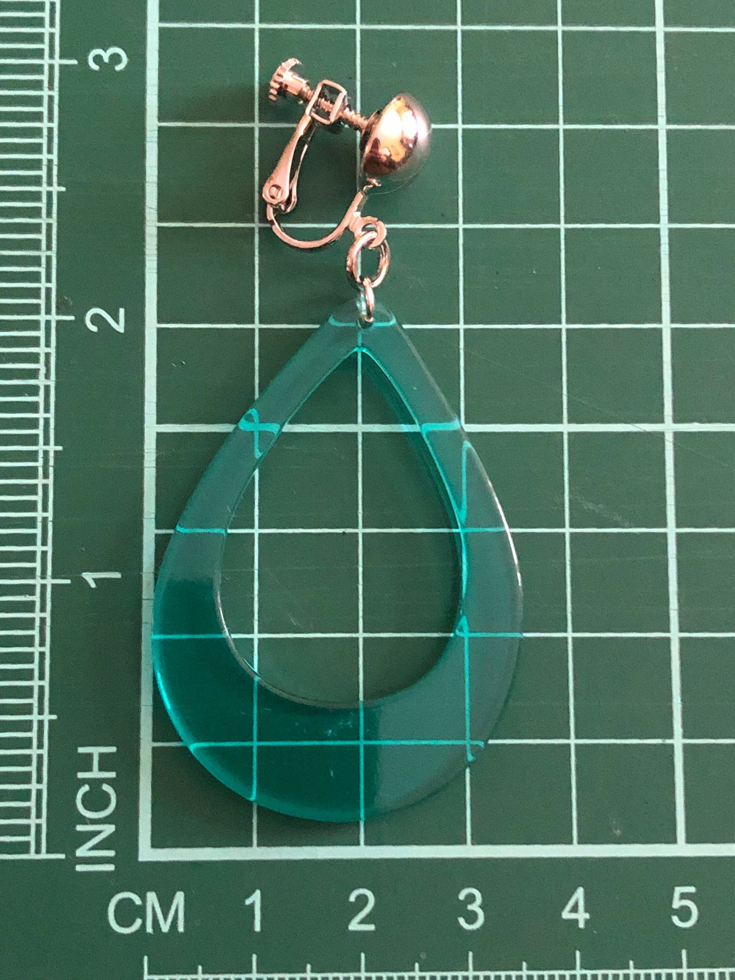 Neon dangling clip on earrings in a teardrop shape (screw on| no pierce)