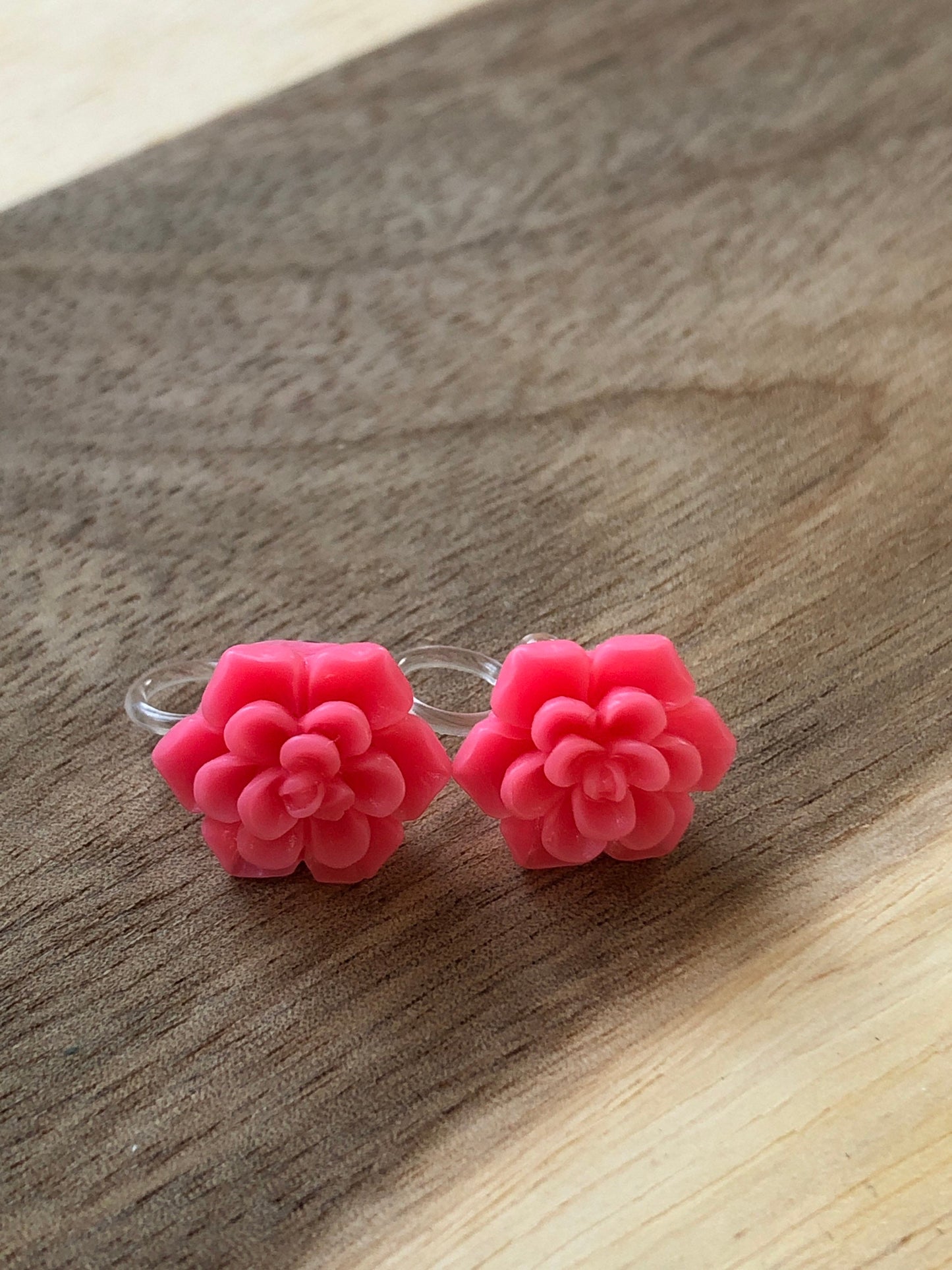 Adorable flower invisible clip on earrings, no pierce earrings for unpierced ears