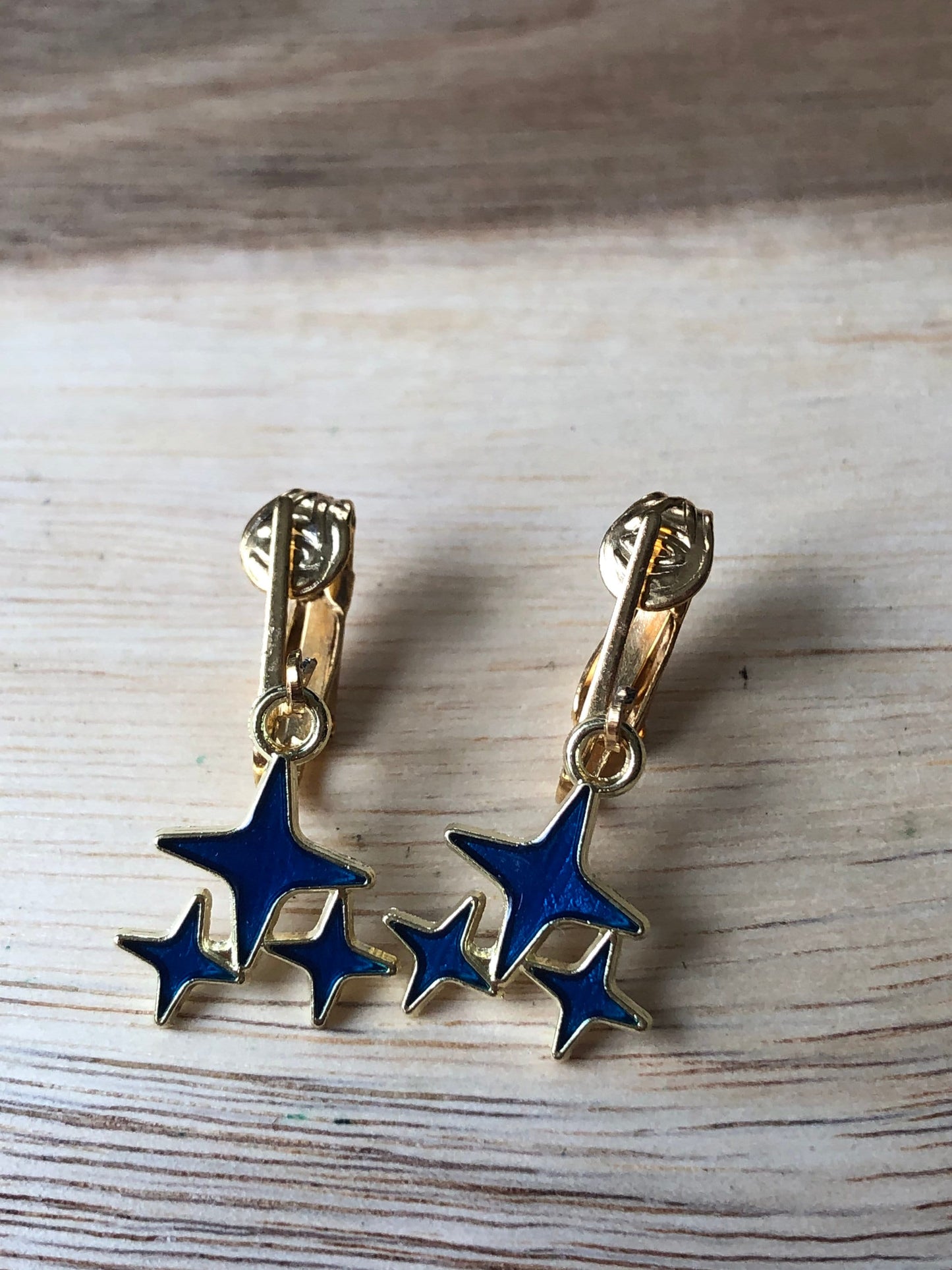 Colourful Dangling star minimalist clip on earrings (no piercing)