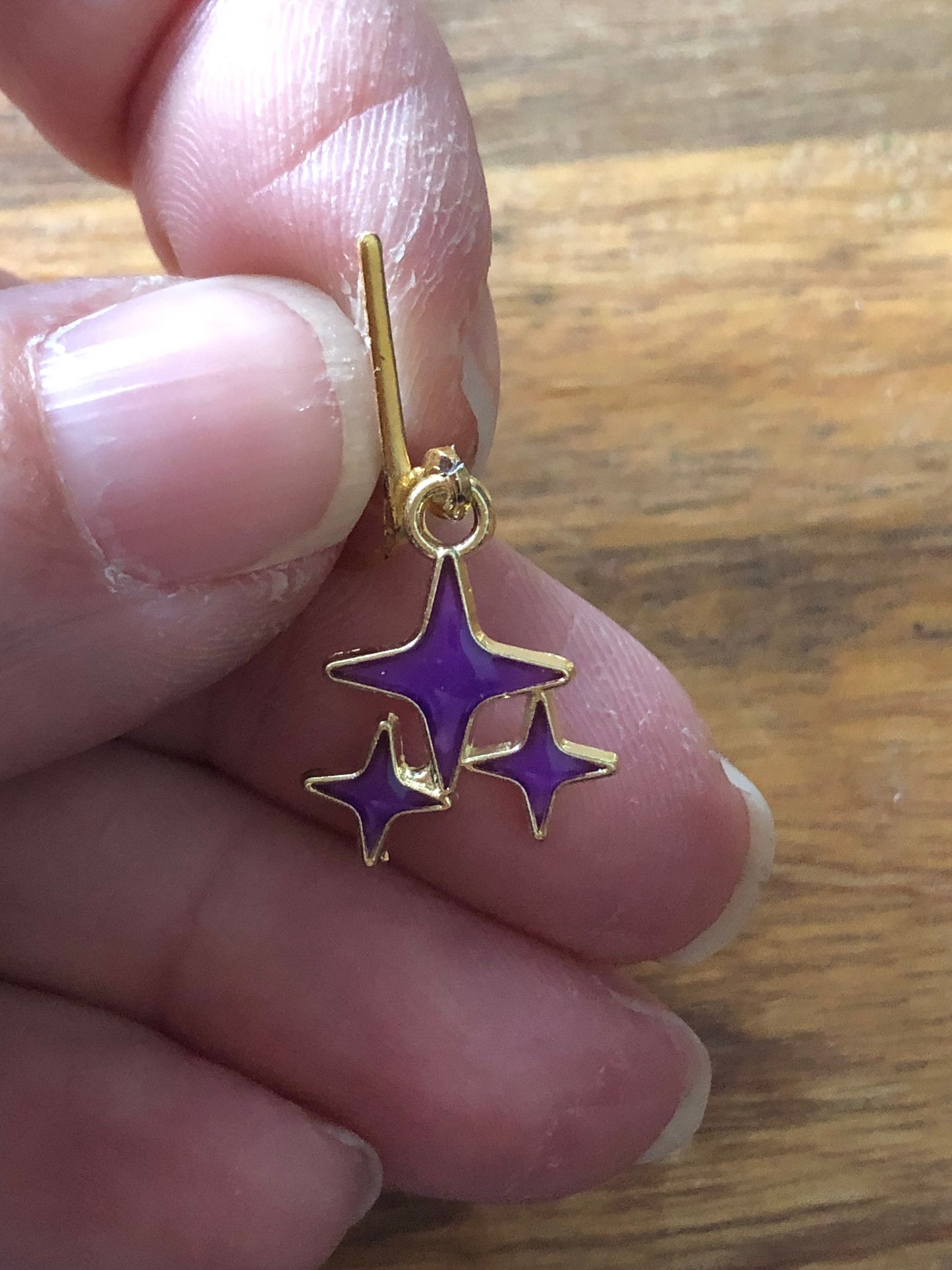 Colourful Dangling star minimalist clip on earrings (no piercing)