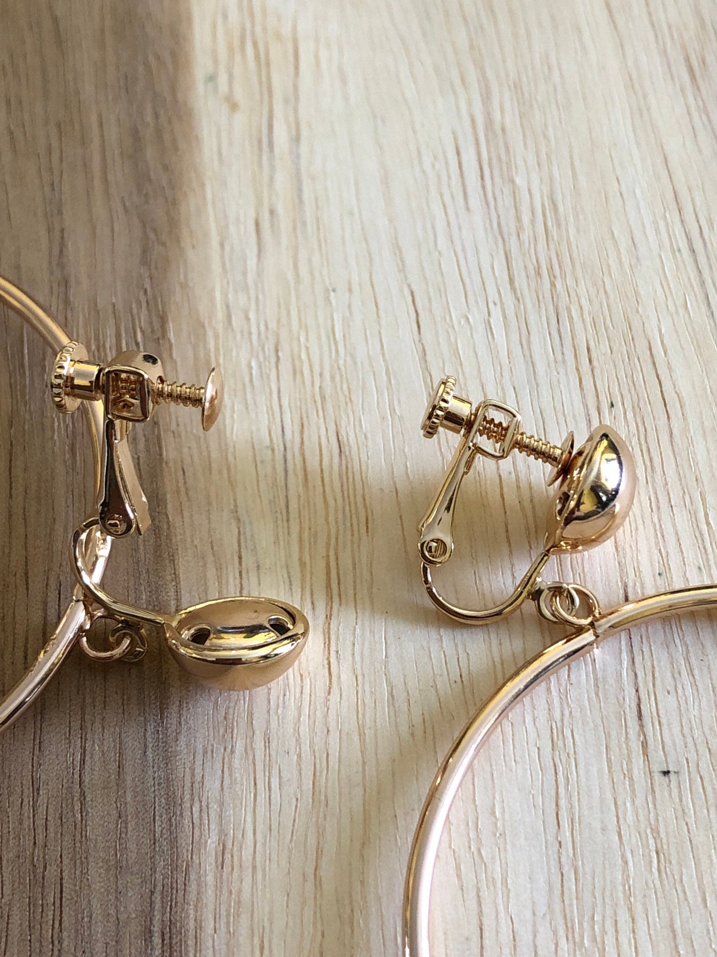 Perfect Dangling hoop clip on earrings in gold or silver (screwback OR clip on)