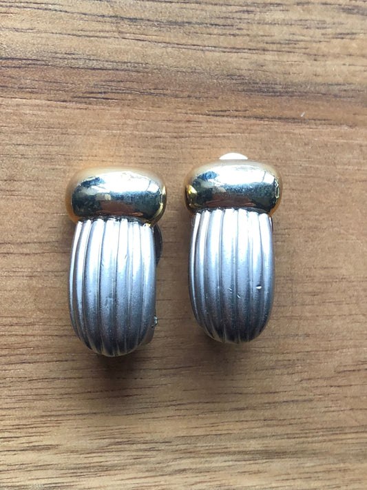 mixed metal clip on earrings