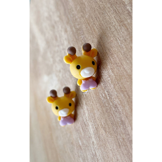 tiniest giraffe clip on earrings, invisible clip on earrings