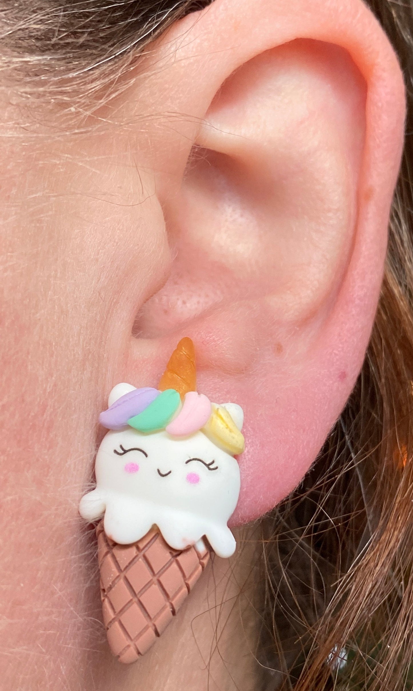 Kawaii ice cream cone clip on earrings (clip on| no pierce)