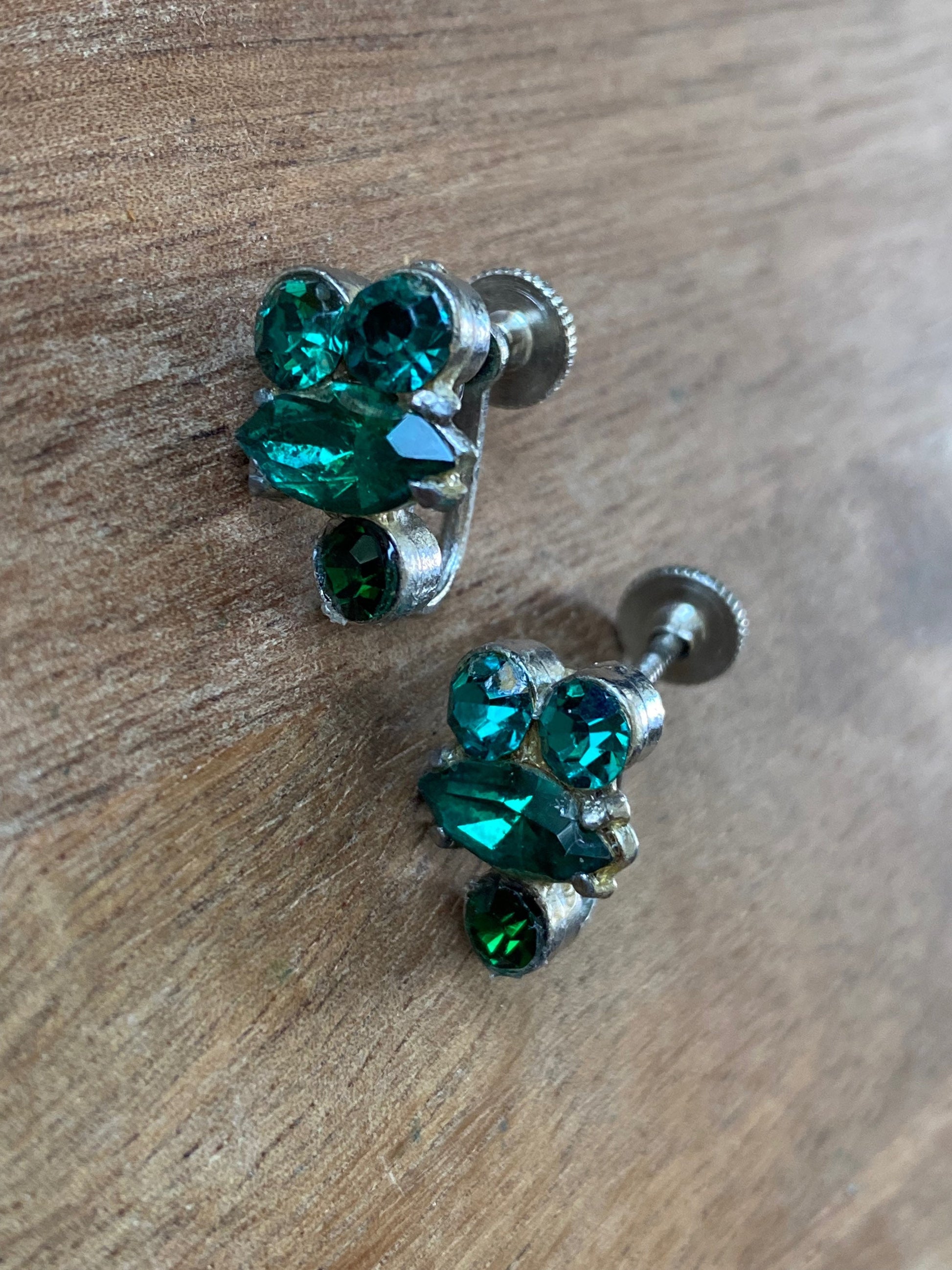 vintage rhinestone clip on earrings