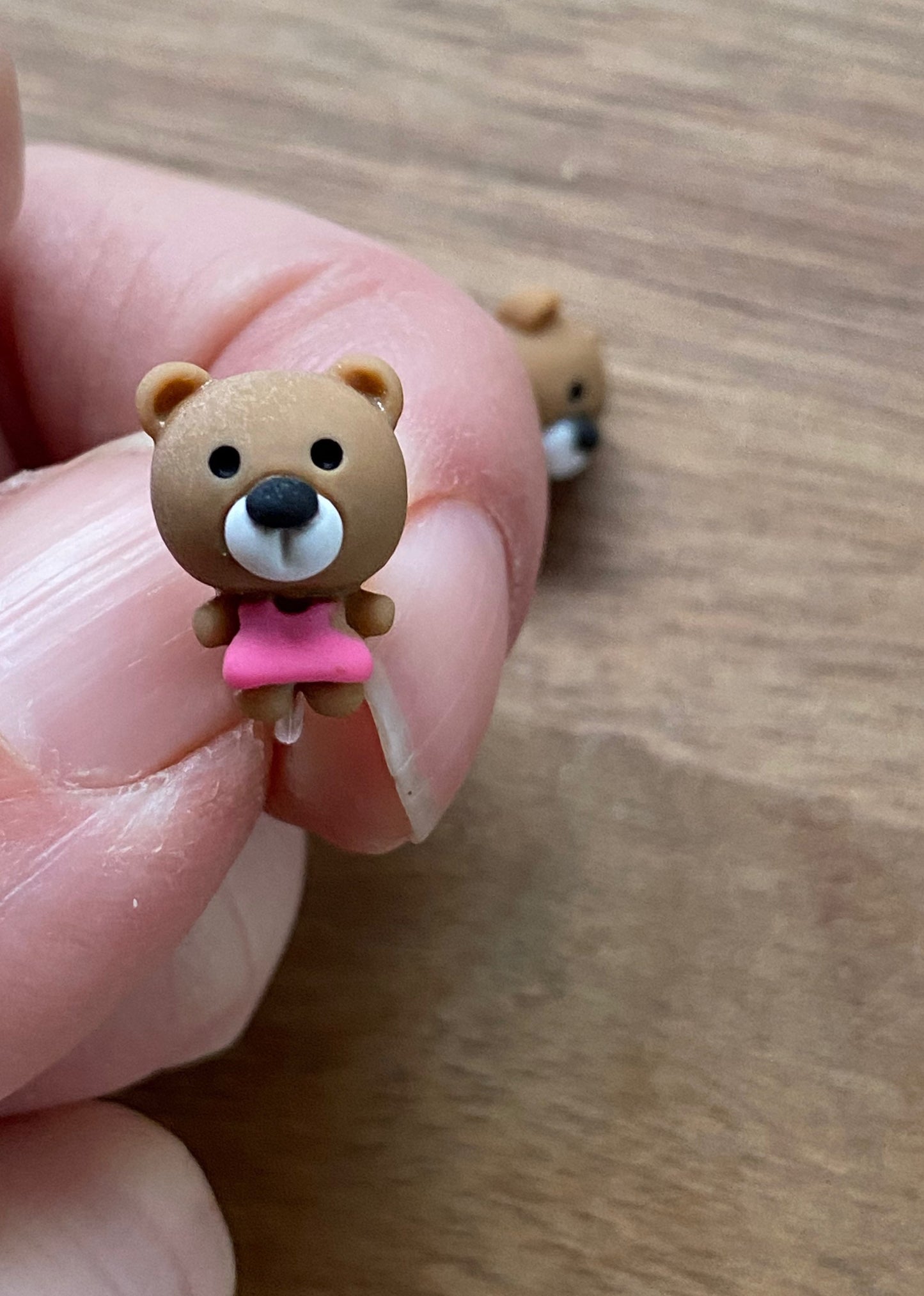 kawaii clip on earrings, Tiniest little bear invisible clip ons,  adorable hypoallergenic earrings