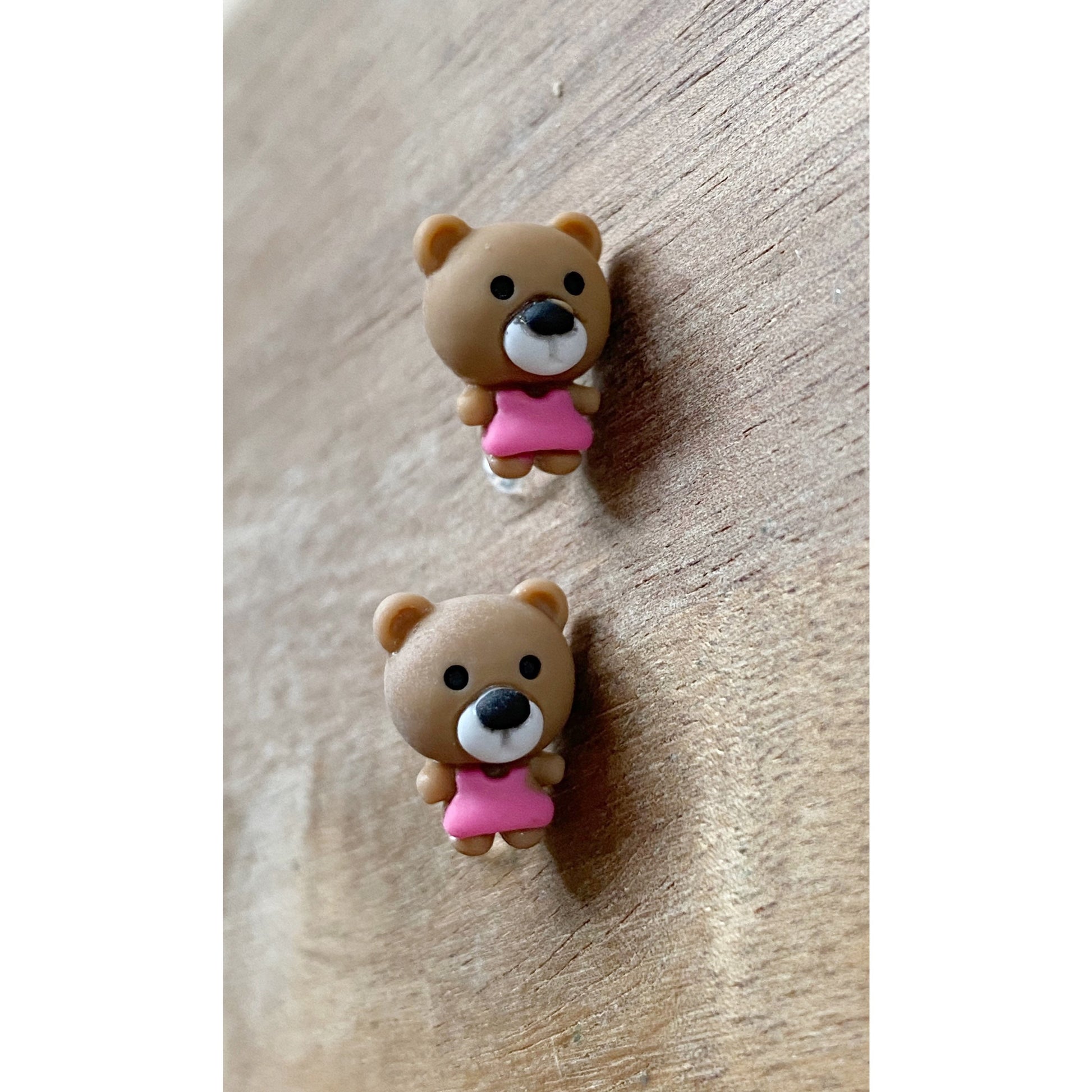 tiniest little bear clip on earrings, invisible clip on earrings