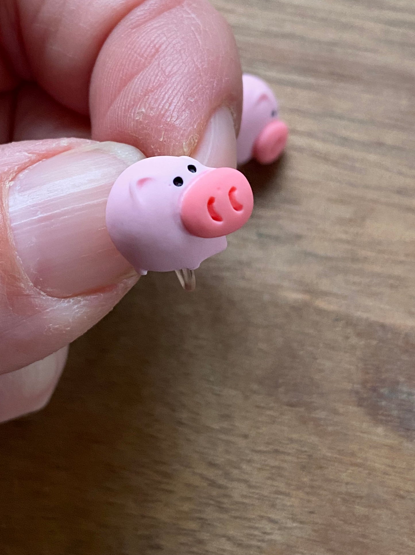 Kawaii clip on earrings, Tiniest little piglet invisible clip on earrings, pig earrings for unpierced ears