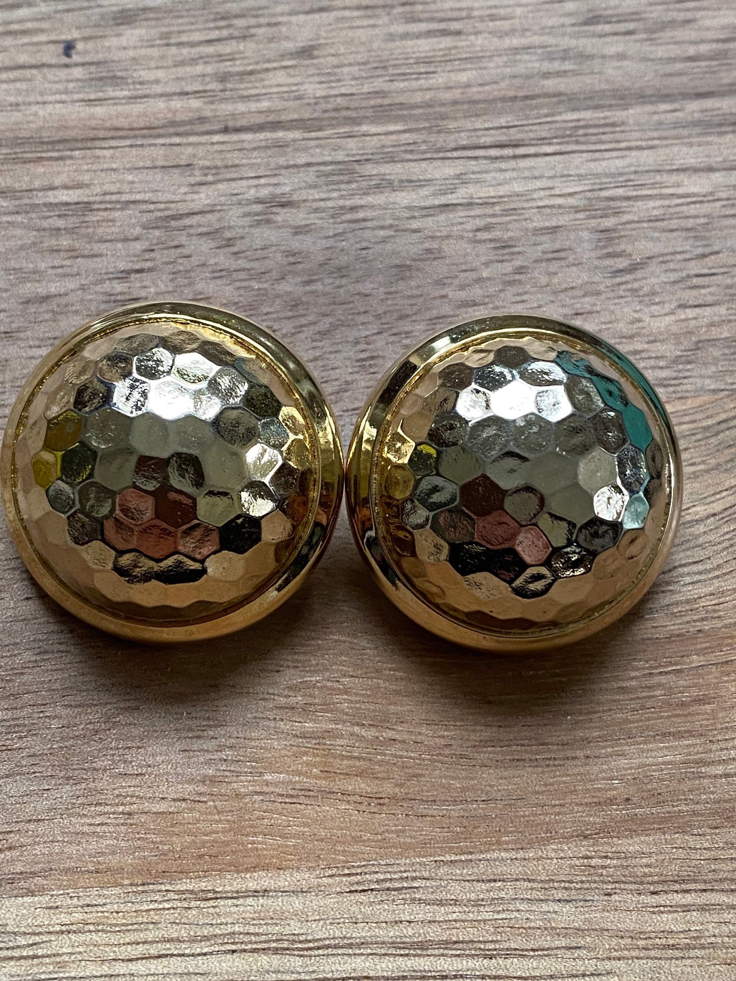 Golden clip on earrings