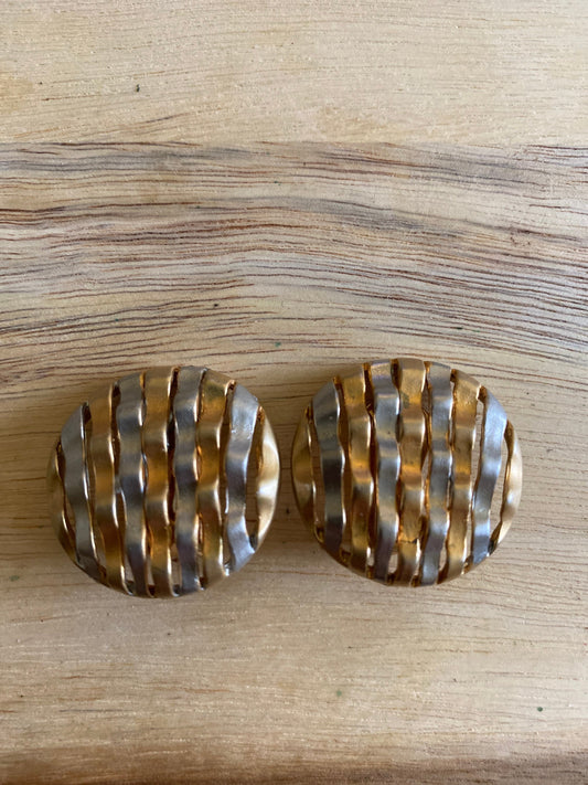 Golden clip on earrings