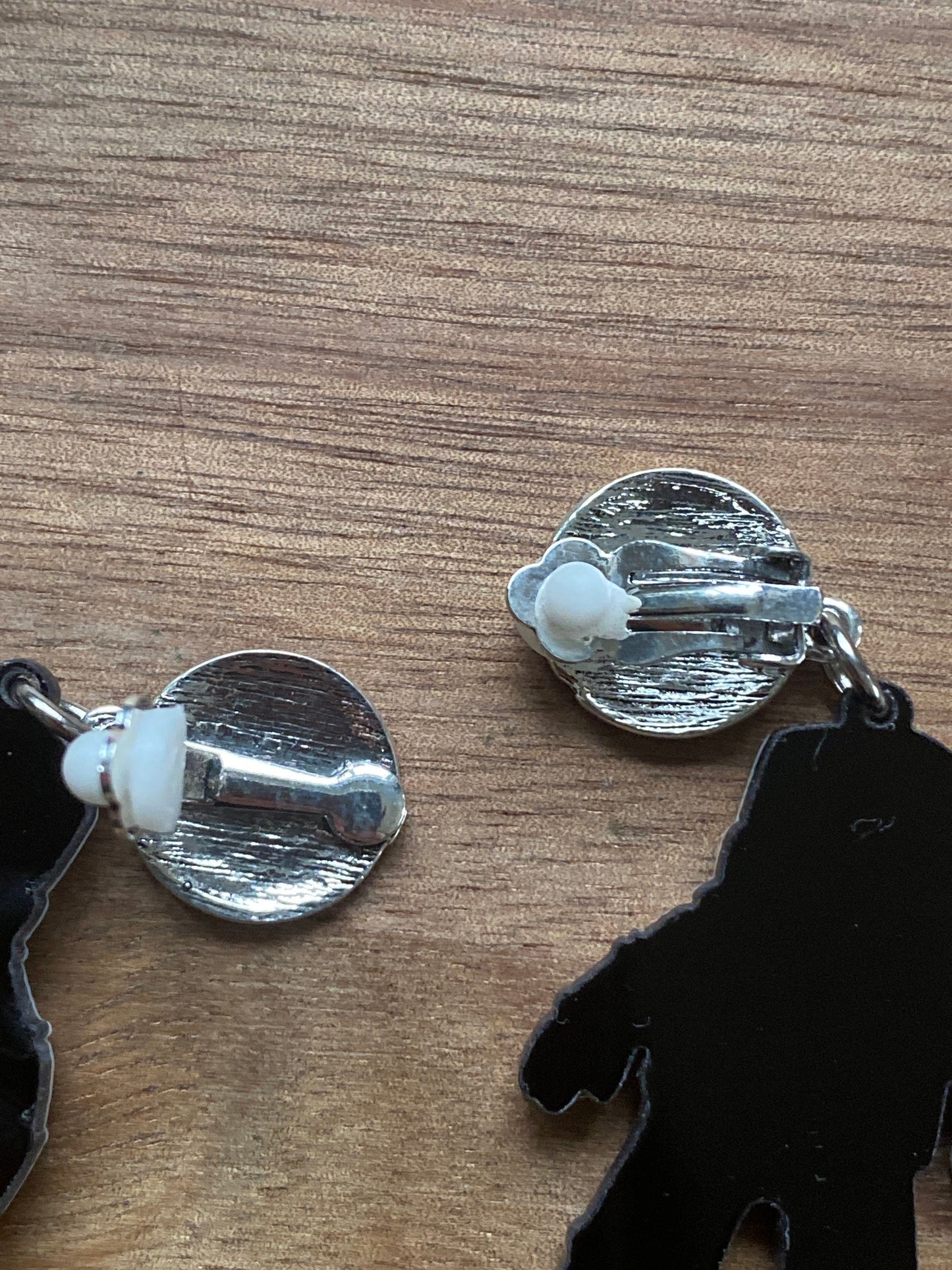 Dangling astronaut clip on earrings, outer space earrings