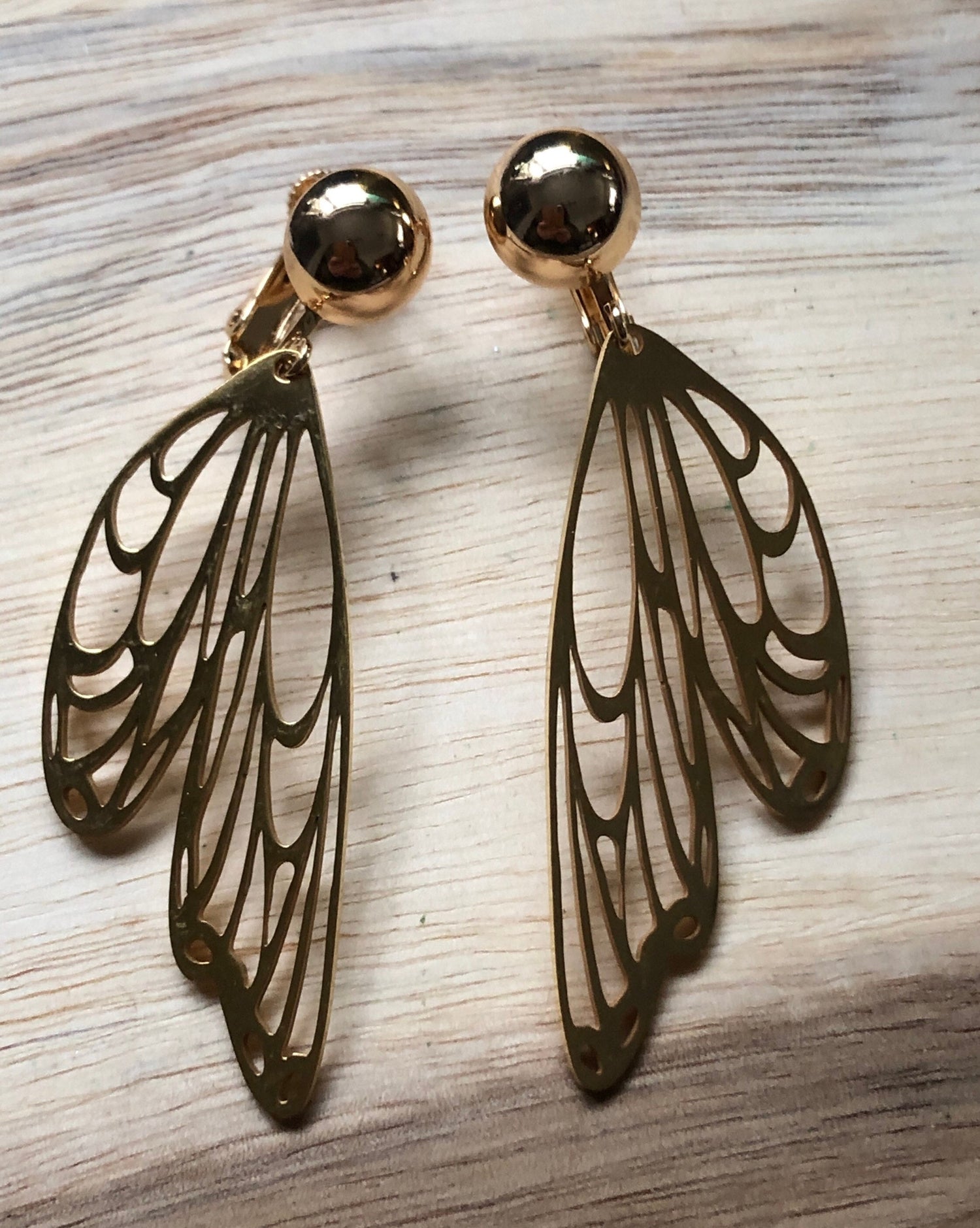 butterfly wing clip on earrings