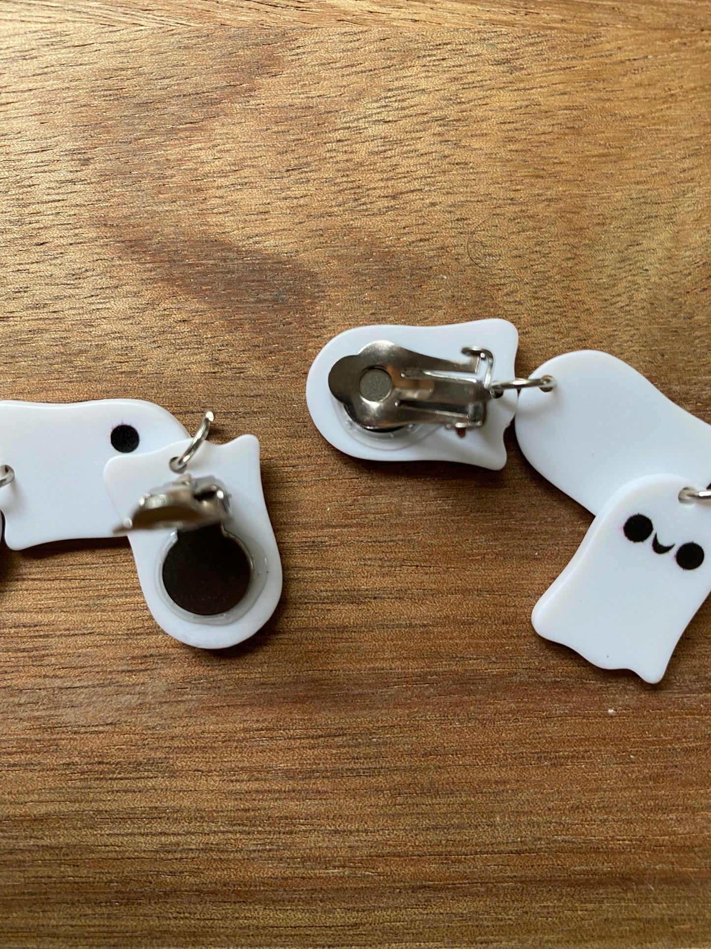 Dangling Ghost Halloween clip on earrings