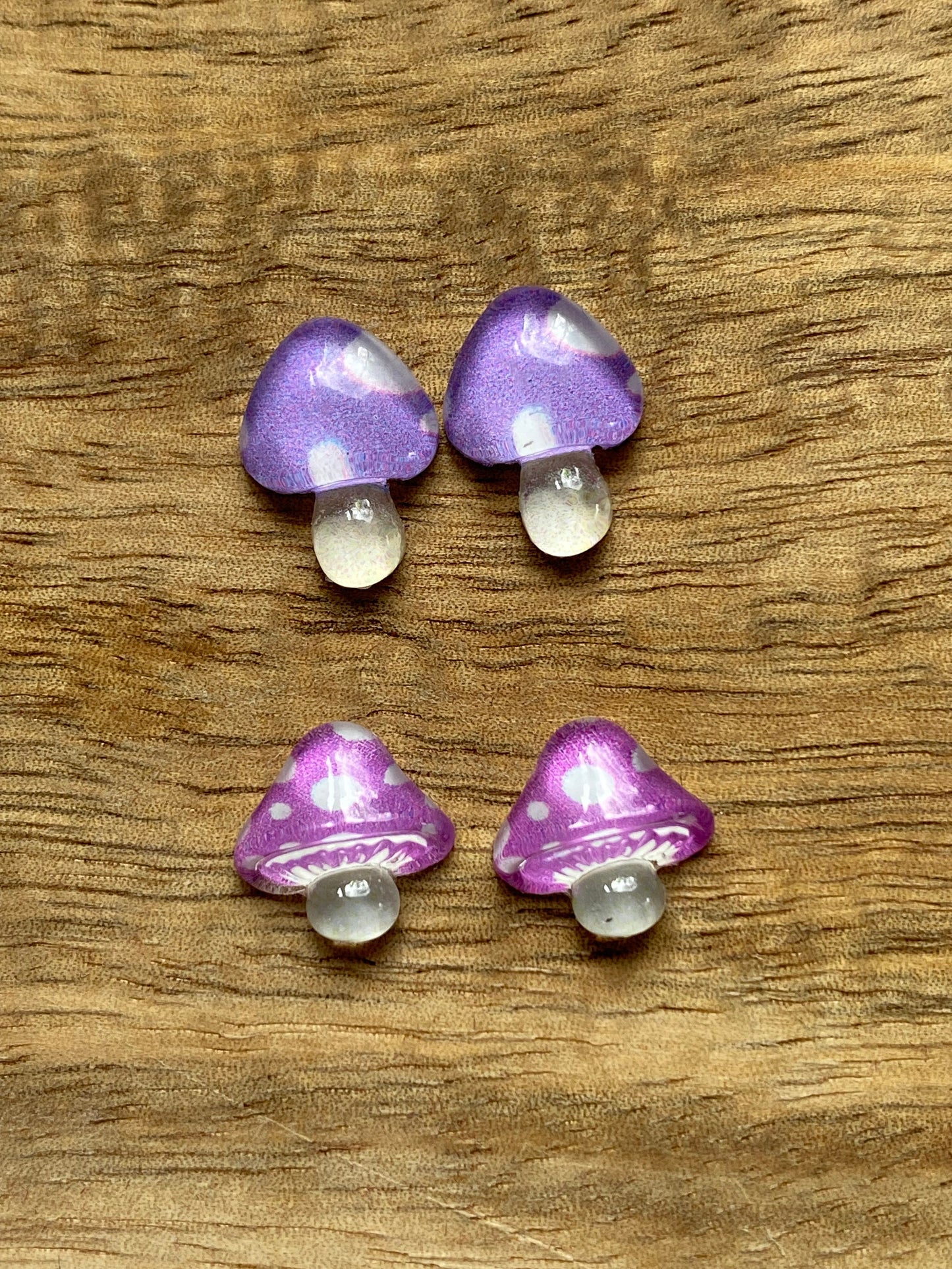 Tiniest little mushroom invisible clip on earrings, mushroom earrings, no pierce earrings for unpierced ears