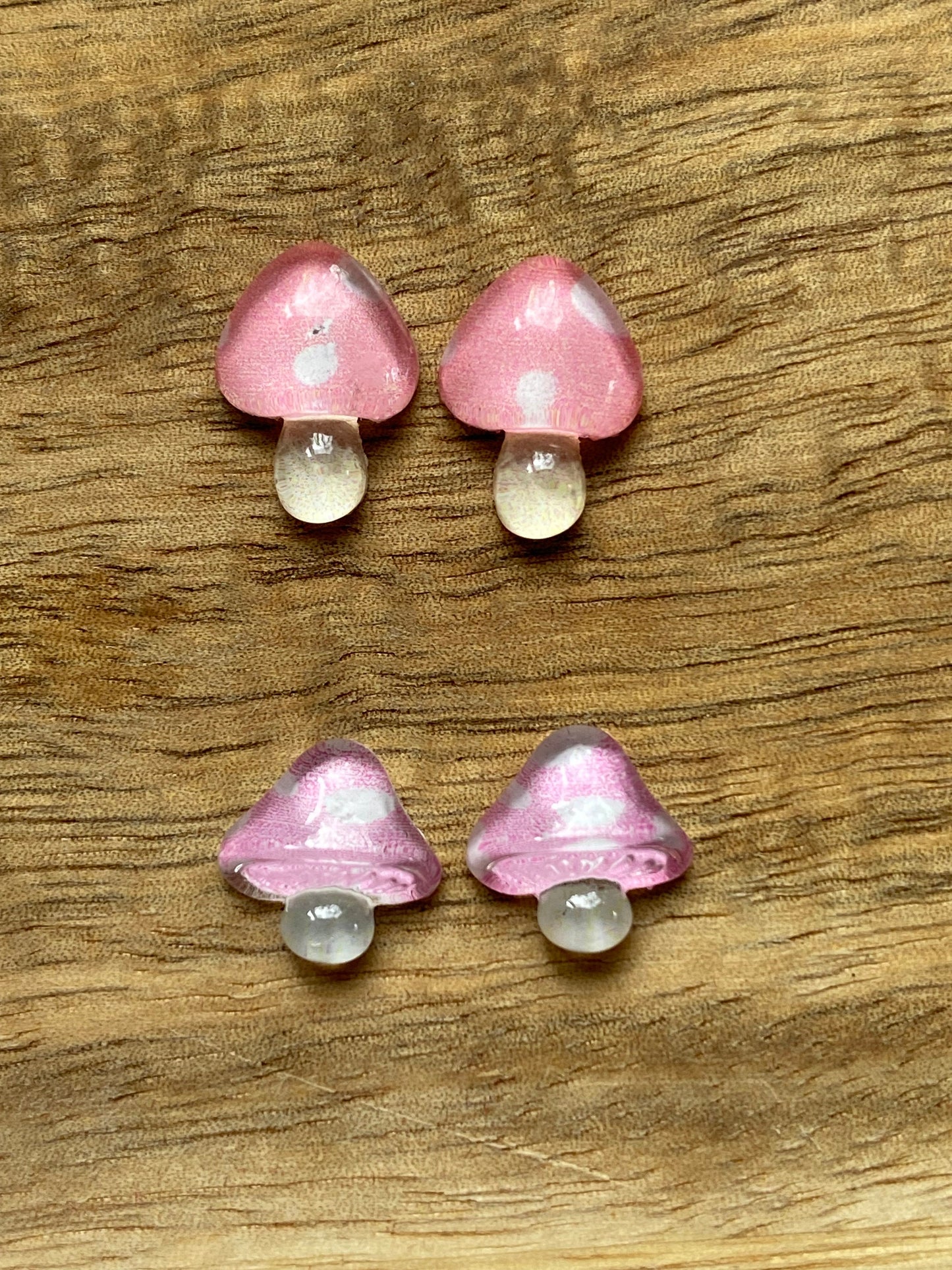 Tiniest little mushroom invisible clip on earrings, mushroom earrings, no pierce earrings for unpierced ears