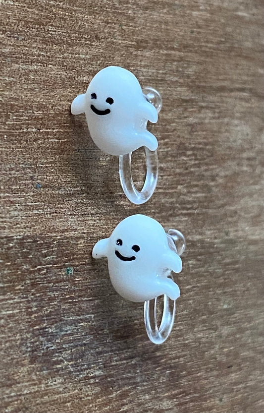 tiniest ghost clip on earrings, invisible clip on earrings