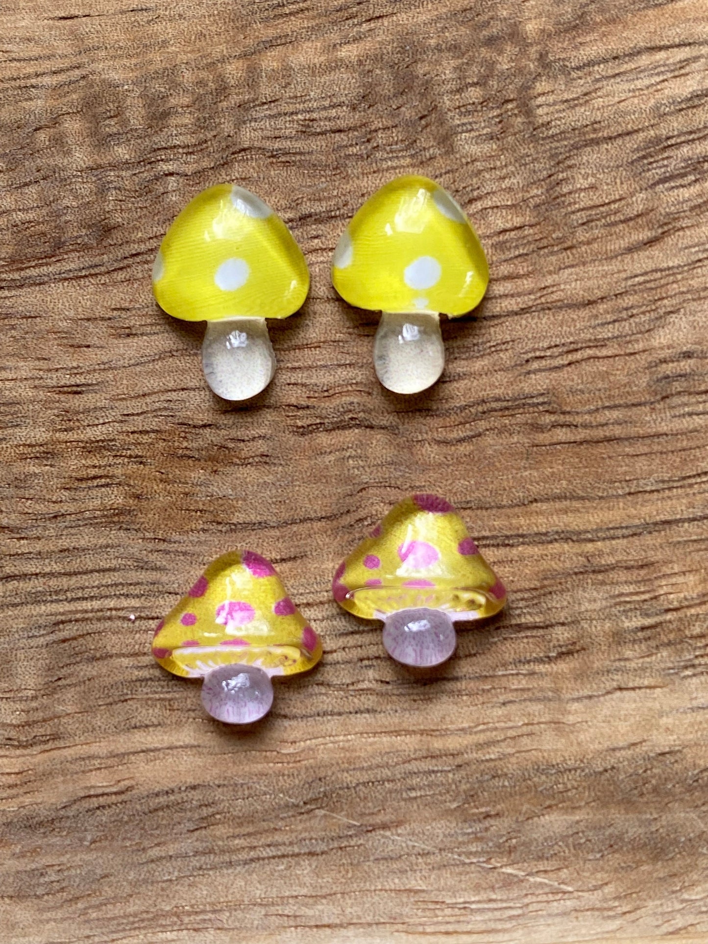 Tiniest little mushroom invisible clip on earrings, mushroom earrings, no pierce earrings for unpierced ears