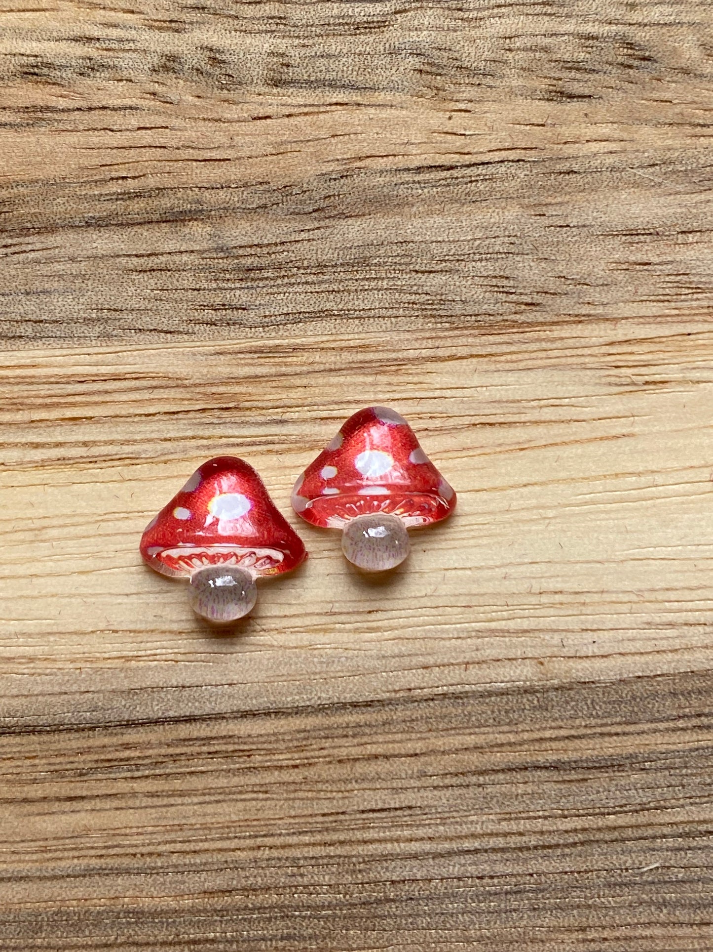 Tiniest little mushroom invisible clip on earrings, mushroom earrings, no pierce earrings for unpierced ears