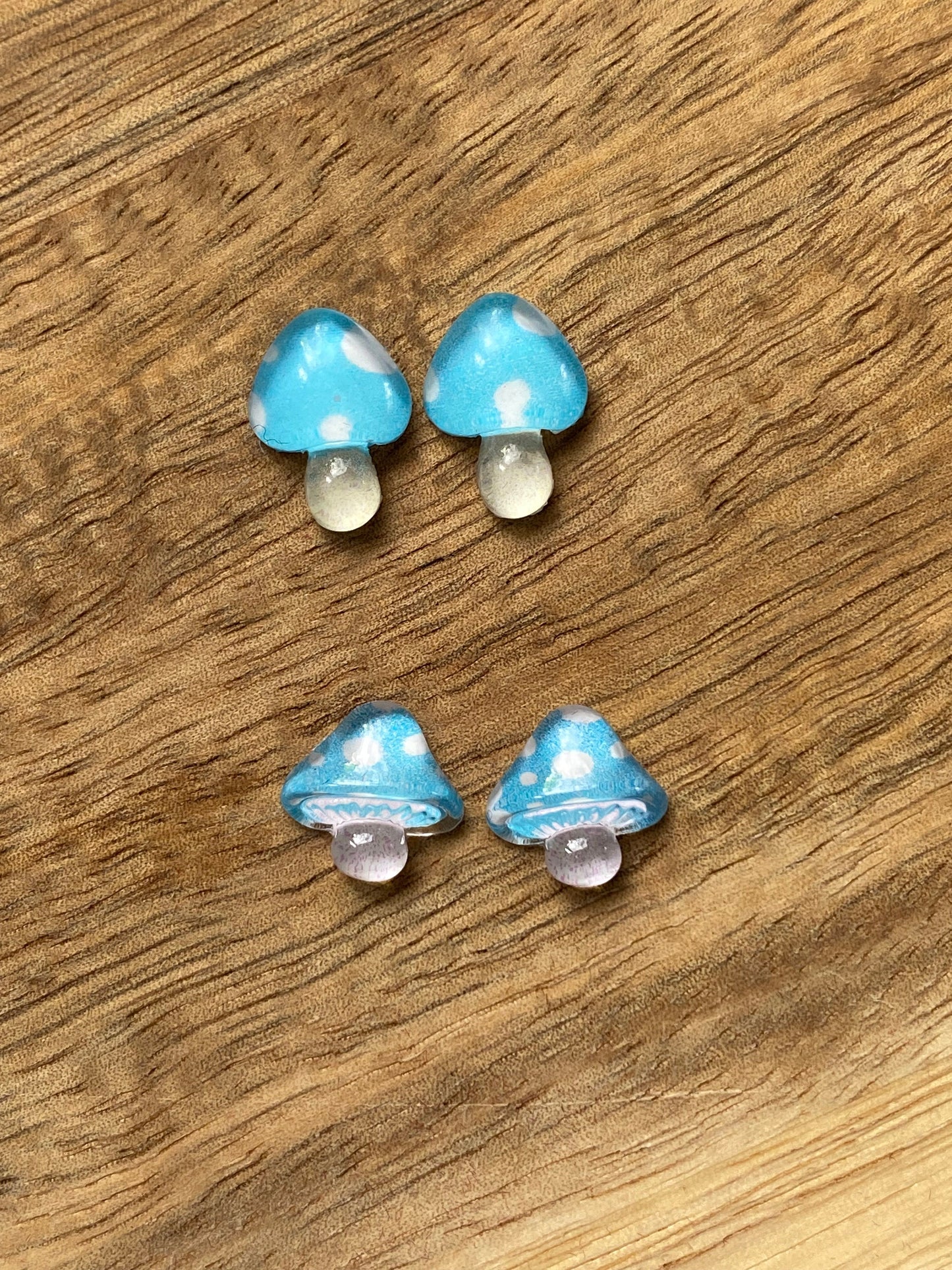 Tiniest little mushroom invisible clip on earrings, mushroom earrings, no pierce earrings for unpierced ears