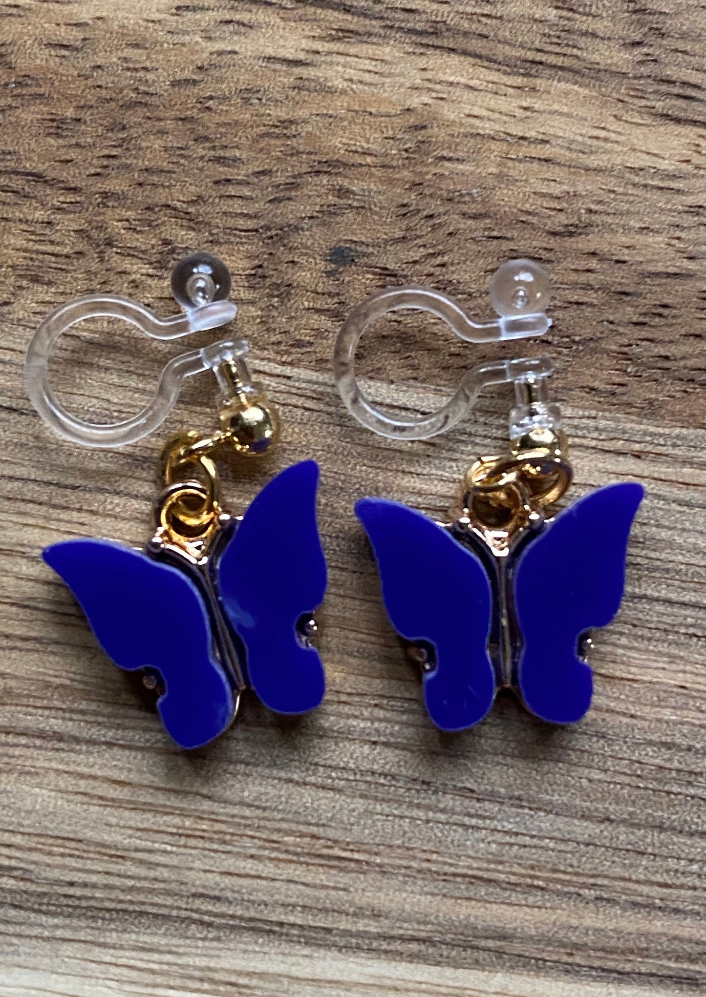 Tiny butterfly invisible clip on earrings, dainty butterfly no pierce earrings for unpierced ears