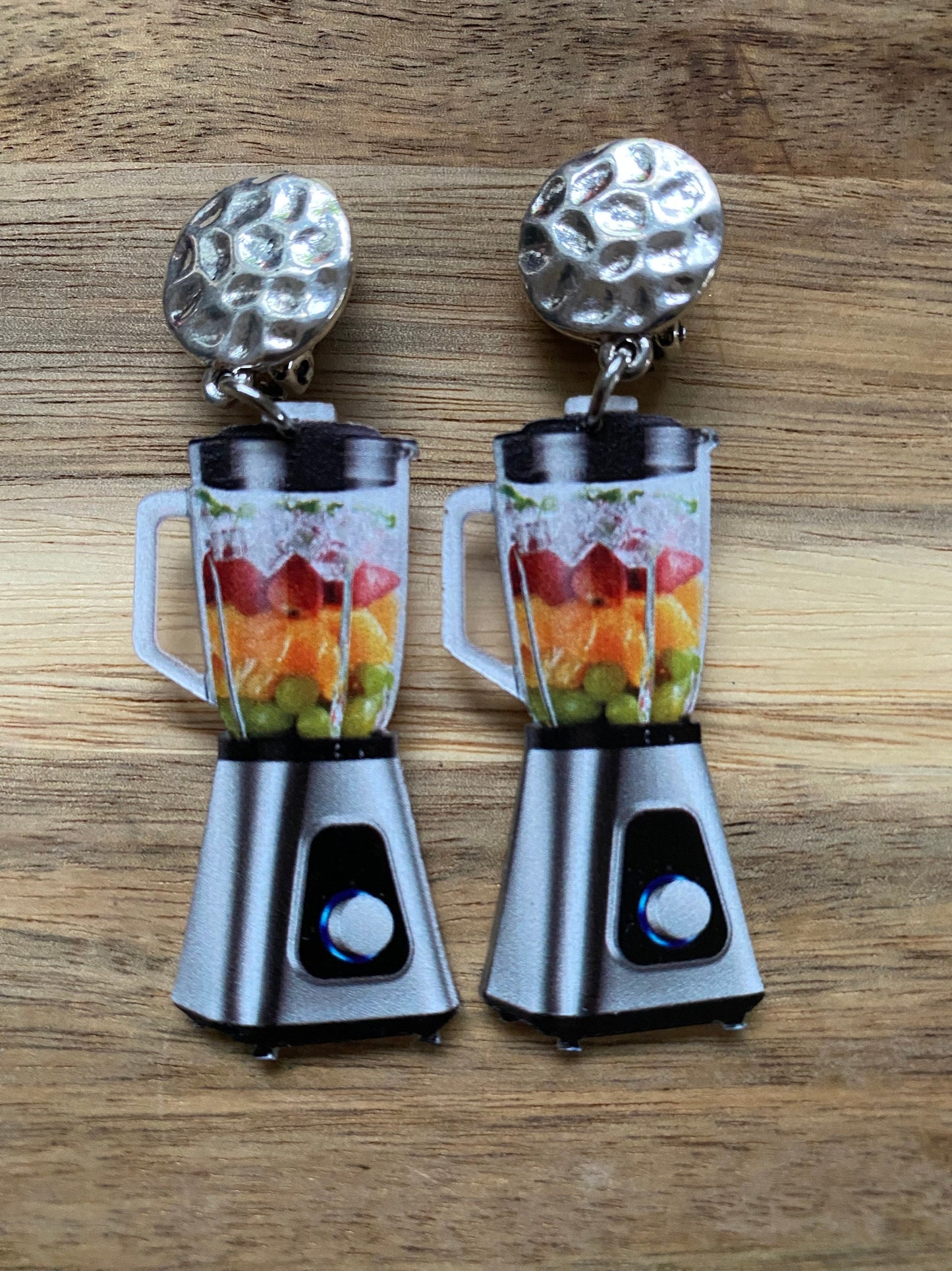 Dangling novelty appliance clip on earrings, toilet earrings, blender earrings, pressure cooker earrings