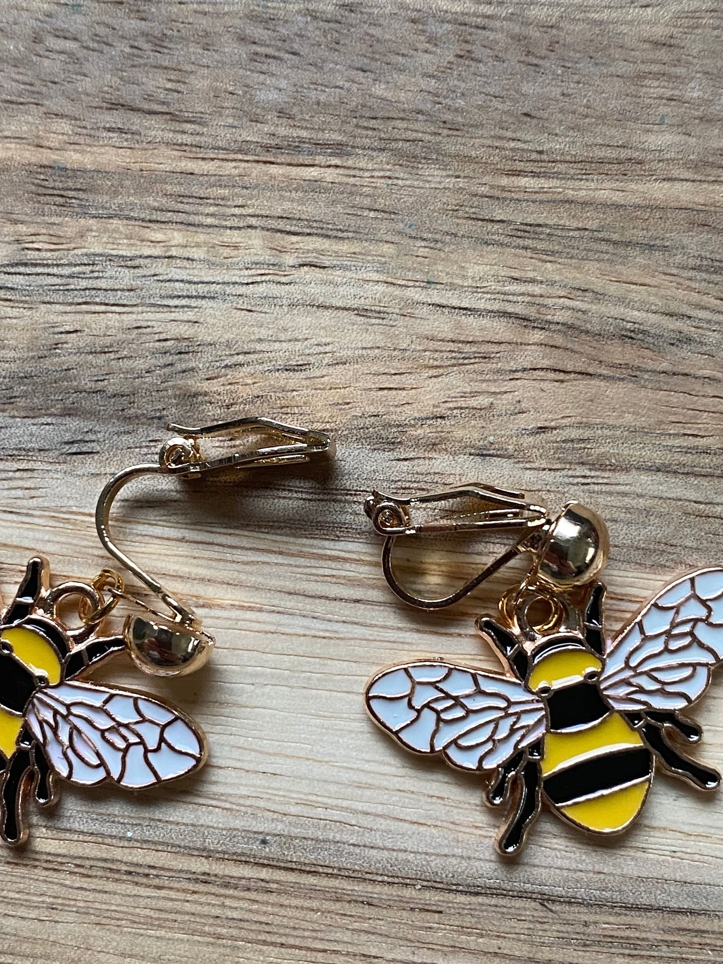 Little bumblebee clip on earrings