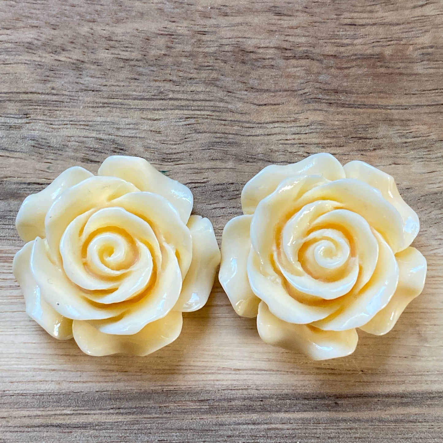 Large Clip on rose earrings, flower earrings for  unpierced ears