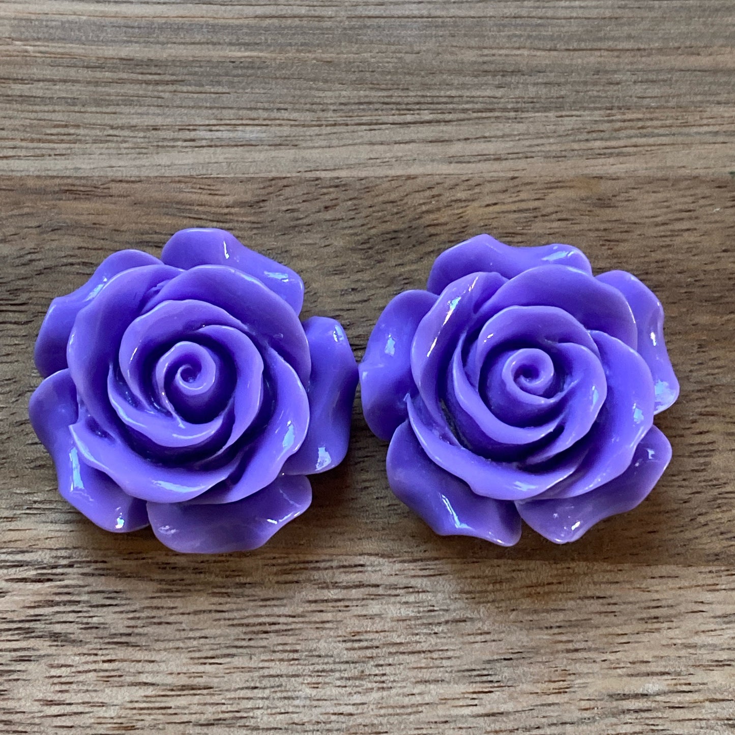 Large Clip on rose earrings, flower earrings for  unpierced ears