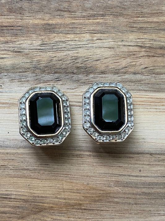 Nina Ricci rhinestone clip on earrings