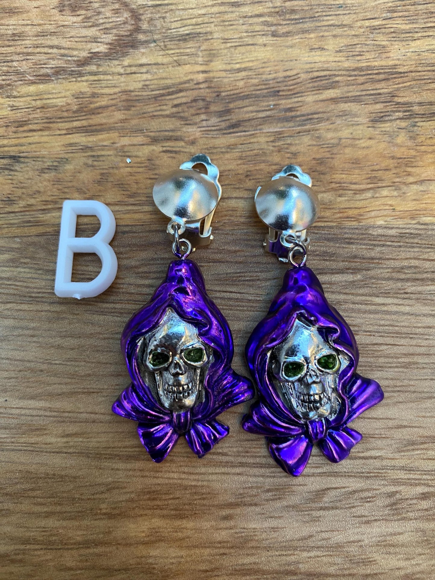 Funky Halloween clip on earrings, novelty earrings, Halloween ear clips