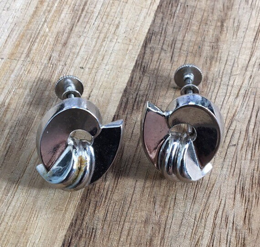 silver coloured clip on earrings