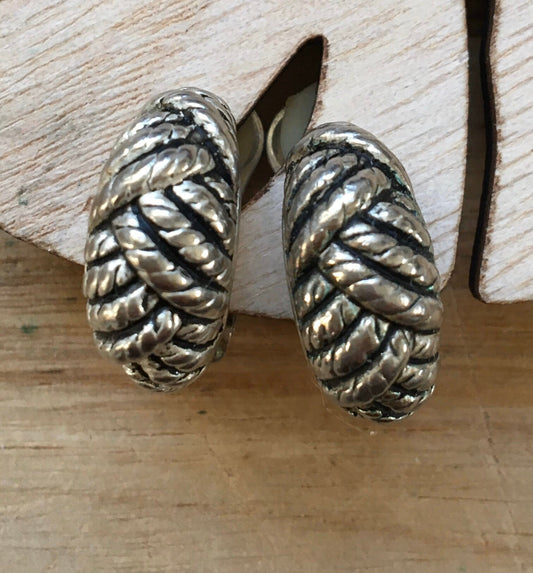 silver coloured clip on earrings