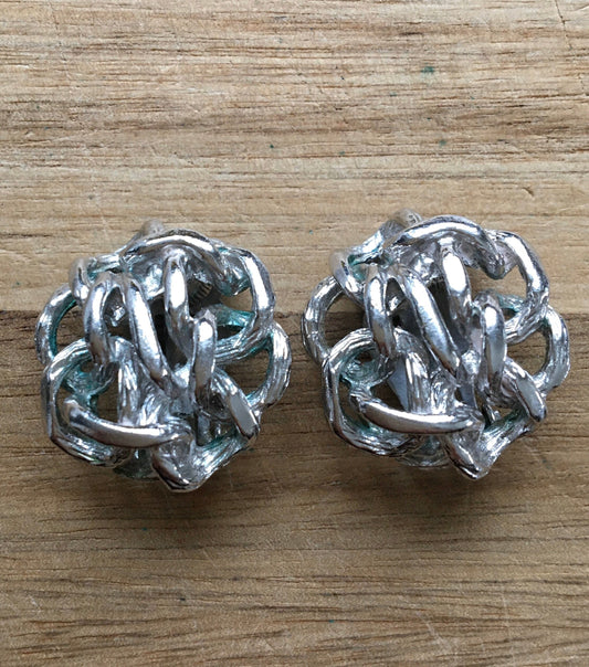 silver coloured clip on earrings