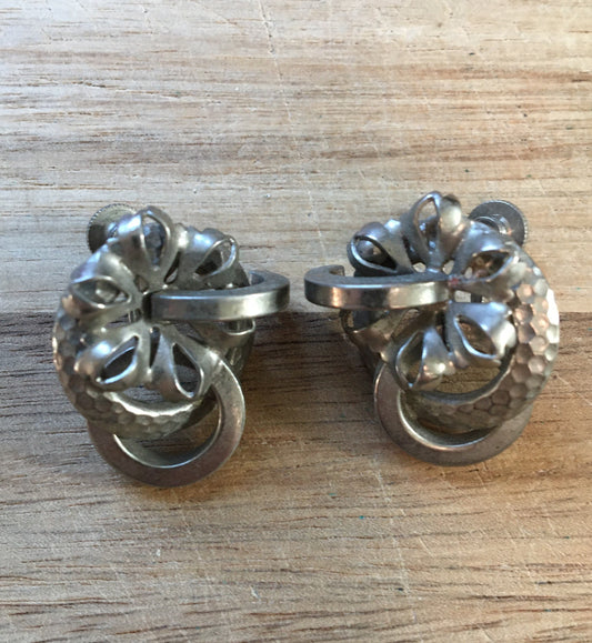 silver coloured clip on earrings