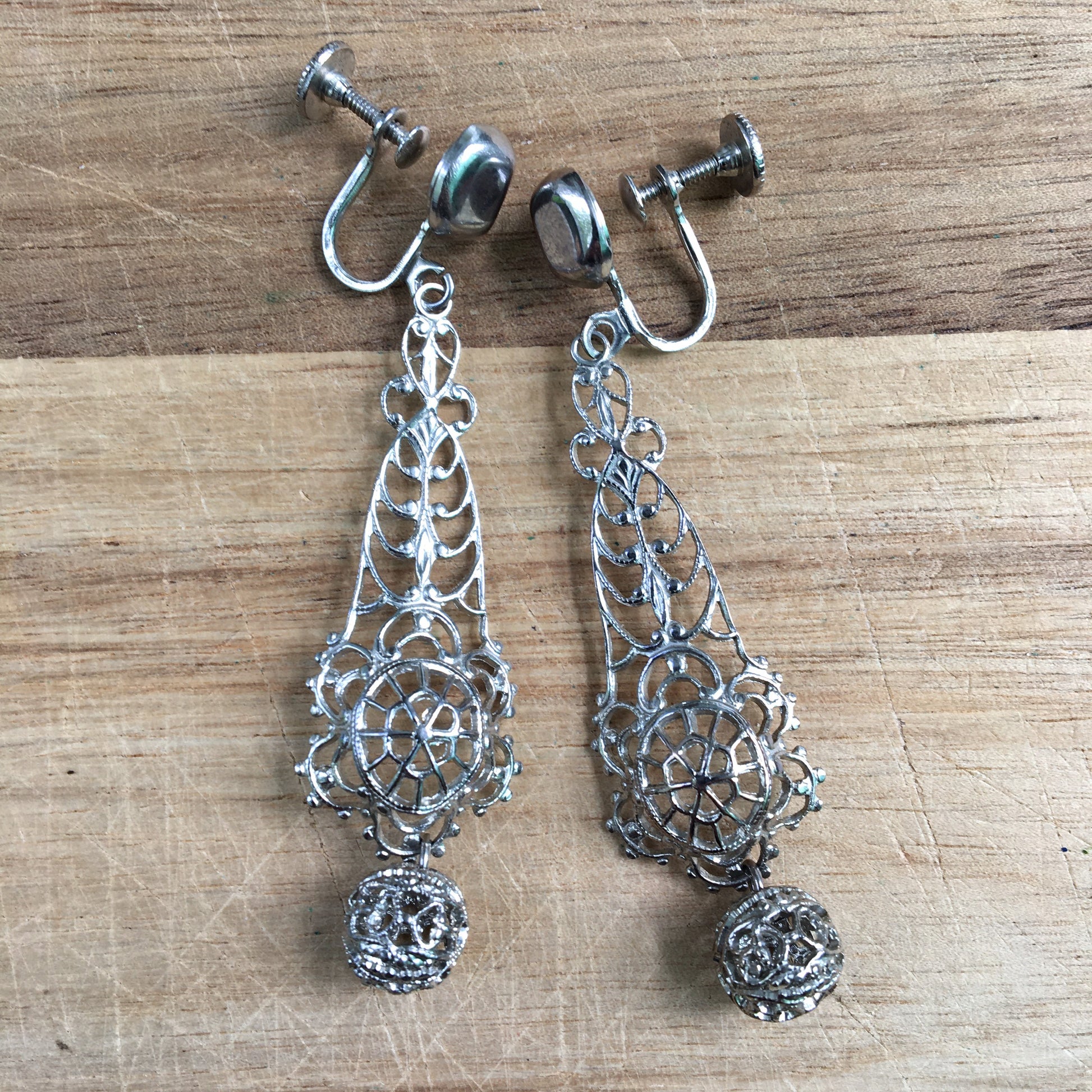 silver coloured clip on earrings