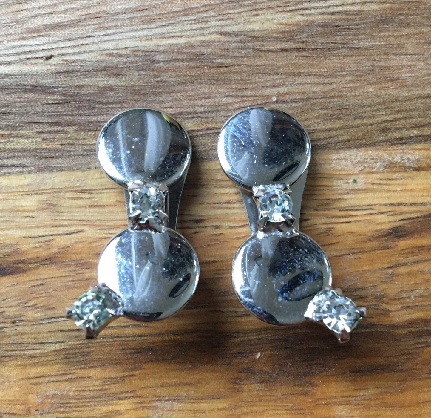 silver coloured clip on earrings