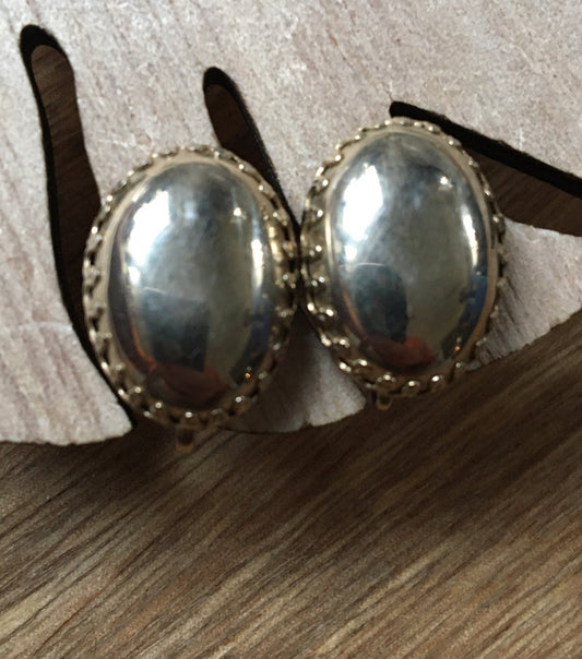 silver coloured clip on earrings