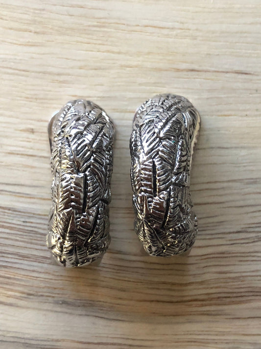 silver coloured clip on earrings