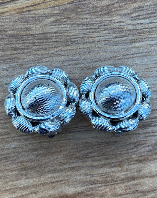 silver coloured clip on earrings