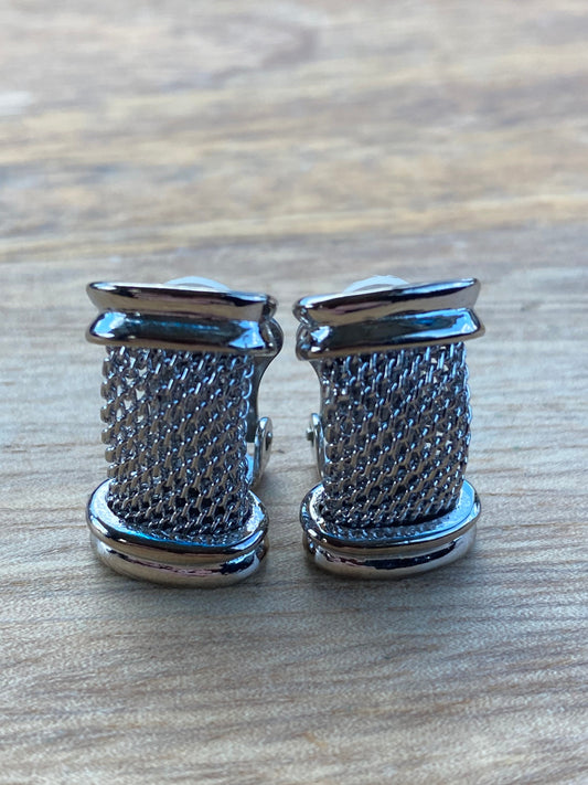 silver coloured clip on earrings