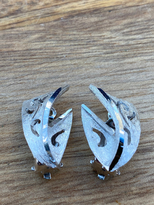 silver coloured clip on earrings