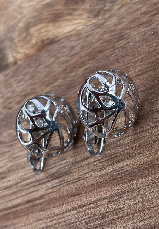 silver coloured clip on earrings