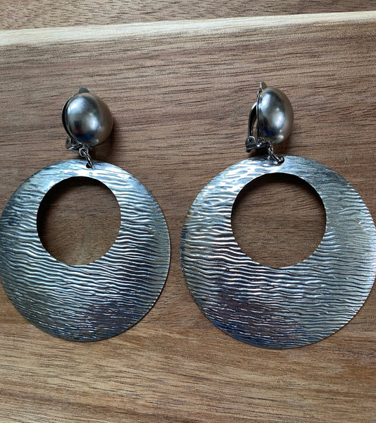 silver coloured clip on earrings