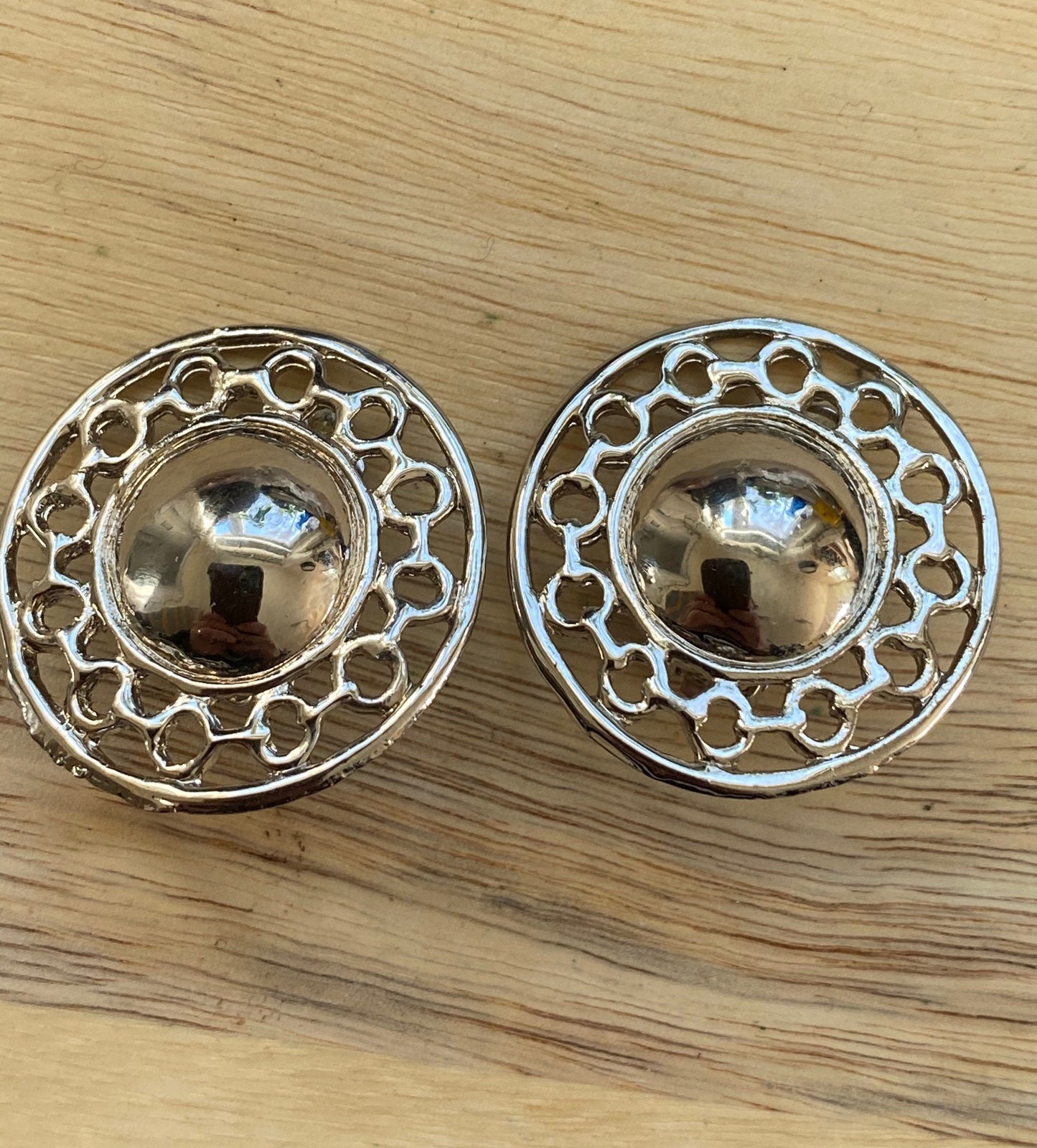 silver coloured clip on earrings